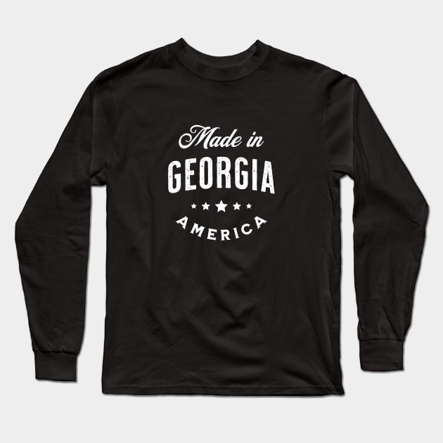 Made In Georgia, USA - Vintage Logo Text Design Long Sleeve T-Shirt by VicEllisArt